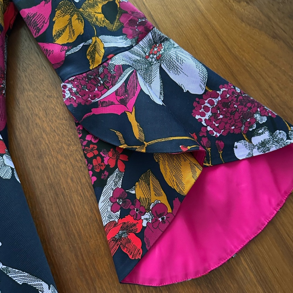 Trina Turk Multicolor Floral Long Sleeve Cocktail Dress - Picture 9 of 10